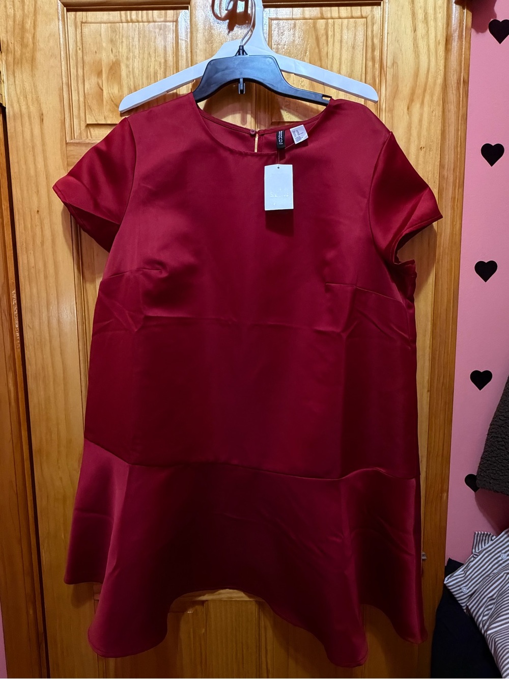 Women’s Red Satin A-Line Dress